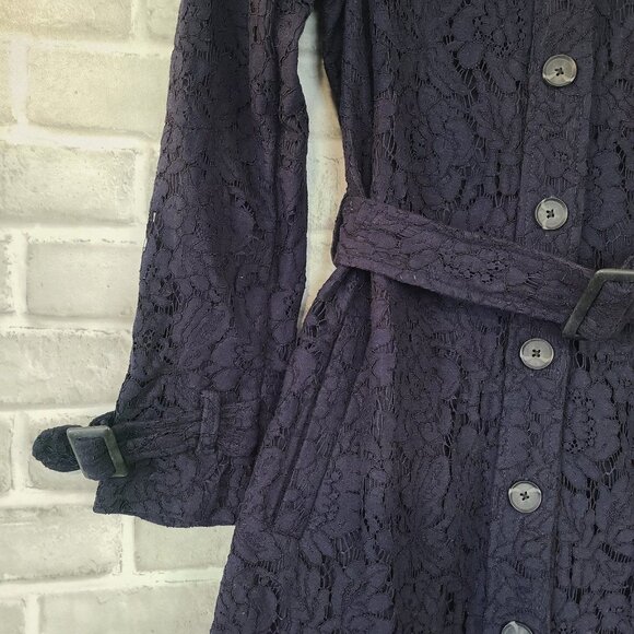 Cupcakes and Cashmere Aldean Lace Jacket     M NWT $178 Navy Blue Romantic - Picture 9 of 10